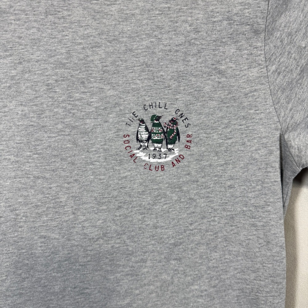 IZOD Saltwater Men Sz Medium Short Sleeve Cotton Blend Graphic T-Shirt Gray - Picture 2 of 5